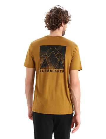 T Shirts Icebreaker Merino Tech Lite II Corta Sleeve Alp Ascension Homme Marron | FR 1171GSOL